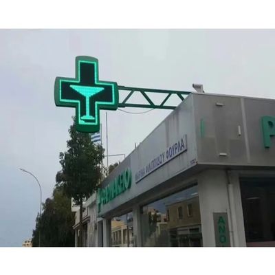 IP65 屋外P10 LED薬局クロスディスプレイ LED掲示板サインフルカラー